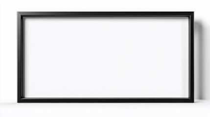 Obraz premium Empty black frame ready for artwork display in a modern space