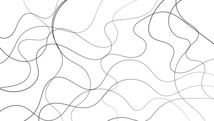 Minimal Black Line Scribble Pattern on White Background Featuring Continuous Curvy Hand-Drawn Strokes, Seamless Abstract Doodle Texture Ideal for Wallpapers, Fabric Prints, Packaging, Branding.	
