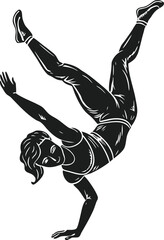 Dynamic breakdancer in mid-air