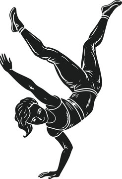 Dynamic breakdancer in mid-air