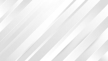 Obraz premium Minimal White and Gray Abstract Background with Gold Line. Clean Geometric Paper Layers with Diagonal Lines & Soft Shadows. Modern Corporate Presentation, Business Design, Elegant Origami Texture. 