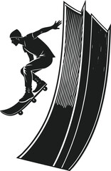 Skateboarder performing a trick on a ramp