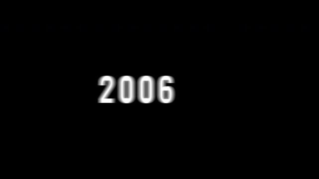 year 2000 to year 2026 text rolling slide by slide animation isolated on the transparent background, time passing, goal setting and timelapse concept