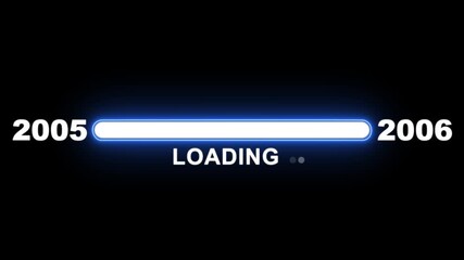 New year 2006 loading bar animation Year changing from 2005 to 2006. Loading bar from 2005 to 2006 new year transfer animation. Advance happy new year, annual plan, growth strategy, business planning.