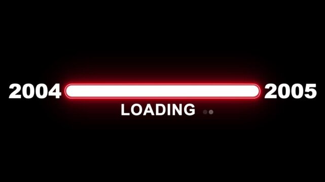 New year 2005 loading bar animation Year changing from 2004 to 2005. Loading bar from 2004 to 2005 new year transfer animation. Advance happy new year, annual plan, growth strategy, business planning.
