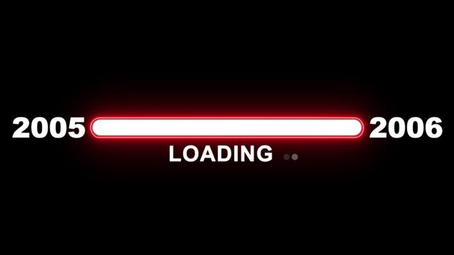 New year 2006 loading bar animation Year changing from 2005 to 2006. Loading bar from 2005 to 2006 new year transfer animation. Advance happy new year, annual plan, growth strategy, business planning.