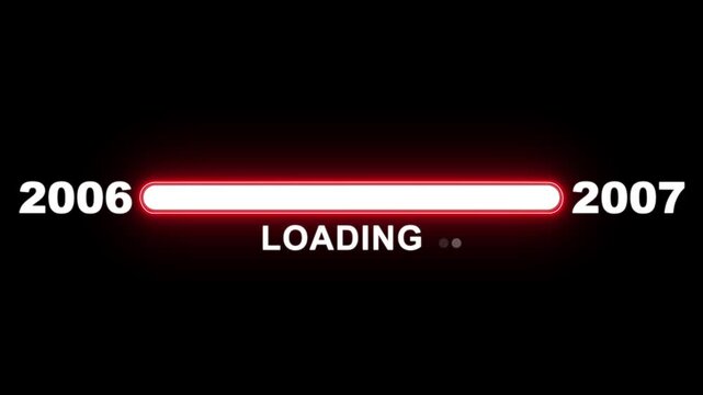 New year 2007 loading bar animation Year changing from 2006 to 2007. Loading bar from 2006 to 2007 new year transfer animation. Advance happy new year, annual plan, growth strategy, business planning.