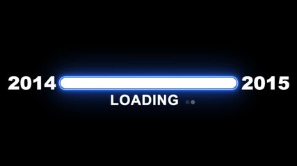 New year 2015 loading bar animation Year changing from 2014 to 2015. Loading bar from 2014 to 2015 new year transfer animation. Advance happy new year, annual plan, growth strategy, business planning.