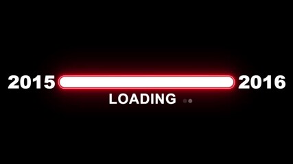 New year 2016 loading bar animation Year changing from 2015 to 2016. Loading bar from 2015 to 2016 new year transfer animation. Advance happy new year, annual plan, growth strategy, business planning.