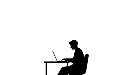 Person working on laptop with productivity icons and colorful background