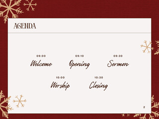 Red Cream and Brown Classic Traditional Christmas Carol Service Presentation - 2