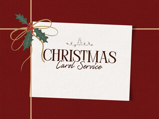 Red Cream and Brown Classic Traditional Christmas Carol Service Presentation - 1