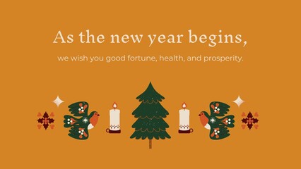 christmas greeting card with christmas tree