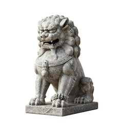 Detailed Stone Lion Statue on Decorative Pedestal
