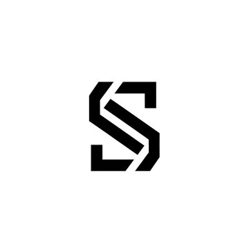 Black monogram letter s logo design, modern geometric initial s icon