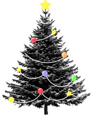 Christmas tree ornament decoration on thee. Happy New Year poster. Winter holidays. Contemporary vector illustration art