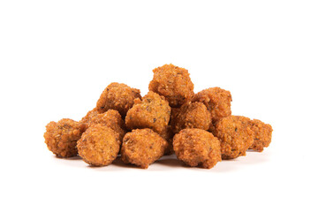 Deep fried vegetable balls isolated on white background.