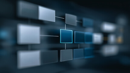 A modern, intricate diagram illustrating complex connections. The artwork uses a sleek design, highlighting a structured layout perfect for visualizing concepts, processes, or hierarchical structures.