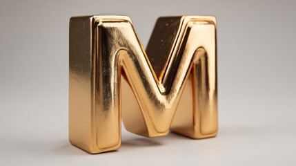 A three-dimensional, capital letter M.