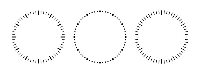 Clock Face Isolated on White Background Various Designs for Watch Making and Design Projects Exactly Two Hundred Characters for Microstock