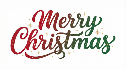 Obraz premium Merry Christmas festive holiday greeting with sparkling stars