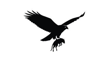 Majestic eagle swooping down to catch small prey in mid air