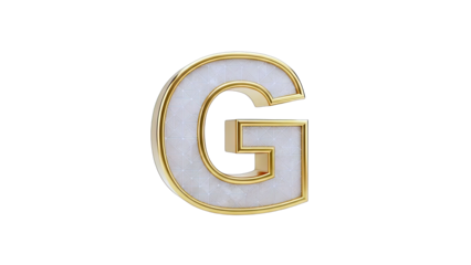 Golden Letter G Isolated on White Background