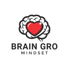 Brain and Heart Icon for Emotional Intelligence and Mindset Growth Logo