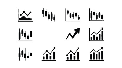 Business growth and finance icons for market analysis and strategy
