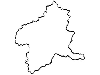 群馬県地図 筆タッチ 和風 関東 東日本 / A brushstroke map of Gunma prefecture