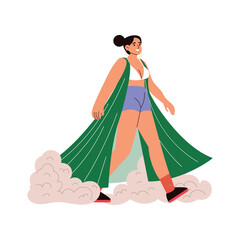 Cloud Walk Dress flat vector character concept illustration. 