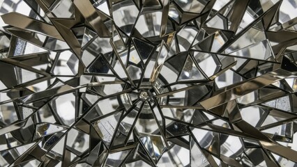 Fototapeta premium Abstract Mirror Design Reflection Shards Geometric. Concept featuring abstract, mirror, reflection, shards, geometric.
