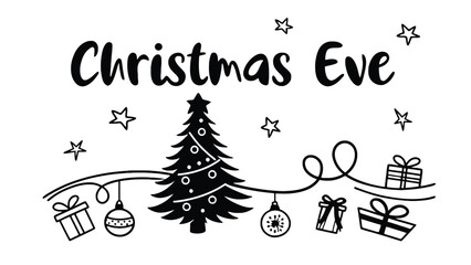 Christmas Eve celebration with decorated tree and gifts