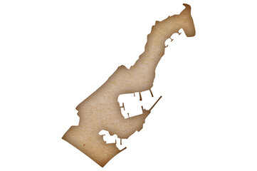 Map of Monaco on grunge paper