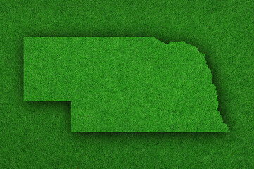 Karte von Nebraska auf gr&uuml;nem Filz