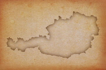 Map of Austria on grunge paper
