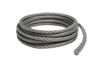 Heavy Duty Wire Rope Roll Isolated on a Transparent Background