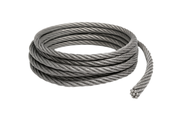 Heavy Duty Wire Rope Roll Isolated on a Transparent Background