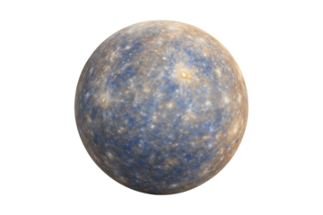Realistic Mercury Surface Sphere Isolated on a Transparent Background