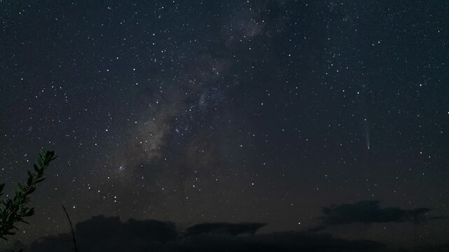 Tsuchinshan-ATLAS Comet A3 Astro timelapse celestial motion Milky Way