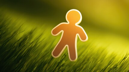 A stylized figure stands against a blurred green background, evoking themes of nature and well-being, Christmas arts poster background