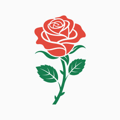 Red Rose with Green Leaves and Thorns A Symbol of Love and Beauty in Nature