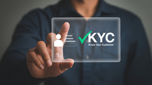 Know your customer concept with green checkmark and person icon - Powered by Adobe