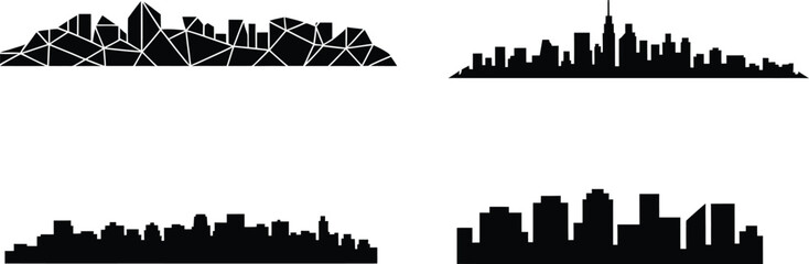 Obraz premium Silhouettes of various urban city skylines collection vector illustration
