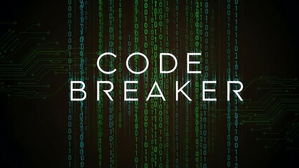 Code breaker digital matrix background.