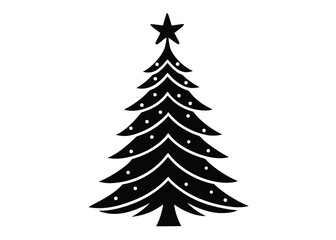 Obraz premium elegant-line-drawn-christmas-tree--simple-festive-.eps