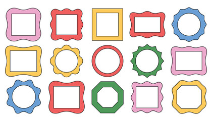 Colorful frames with various shapes and borders rectangles