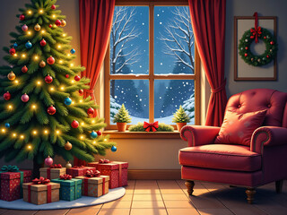 christmas tree with presents