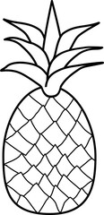 outline illustration of pineapple for coloring page