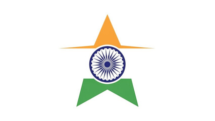 Indian flag star symbol Ashoka Chakra emblem national emblem for India vector illustration on white background